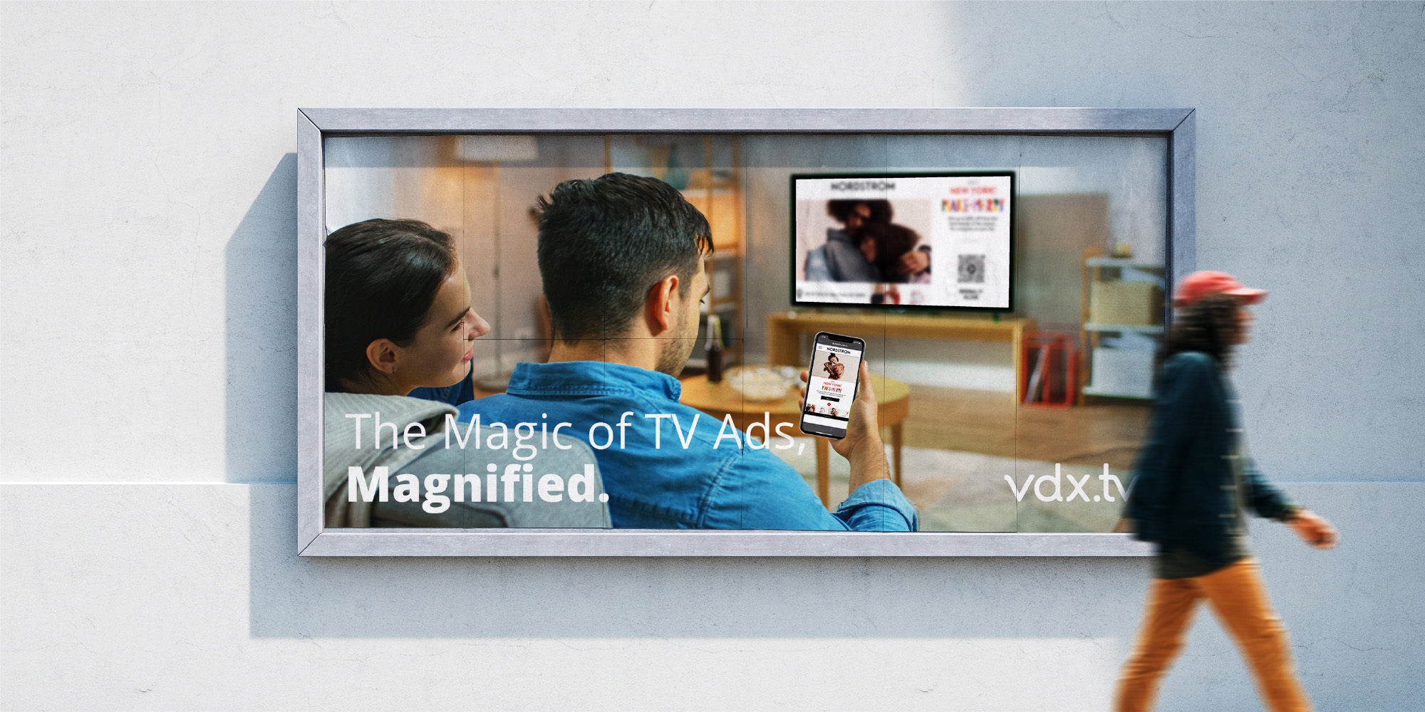 VDX.tv billboard that says "The Magic of TV Ads, Magnified."