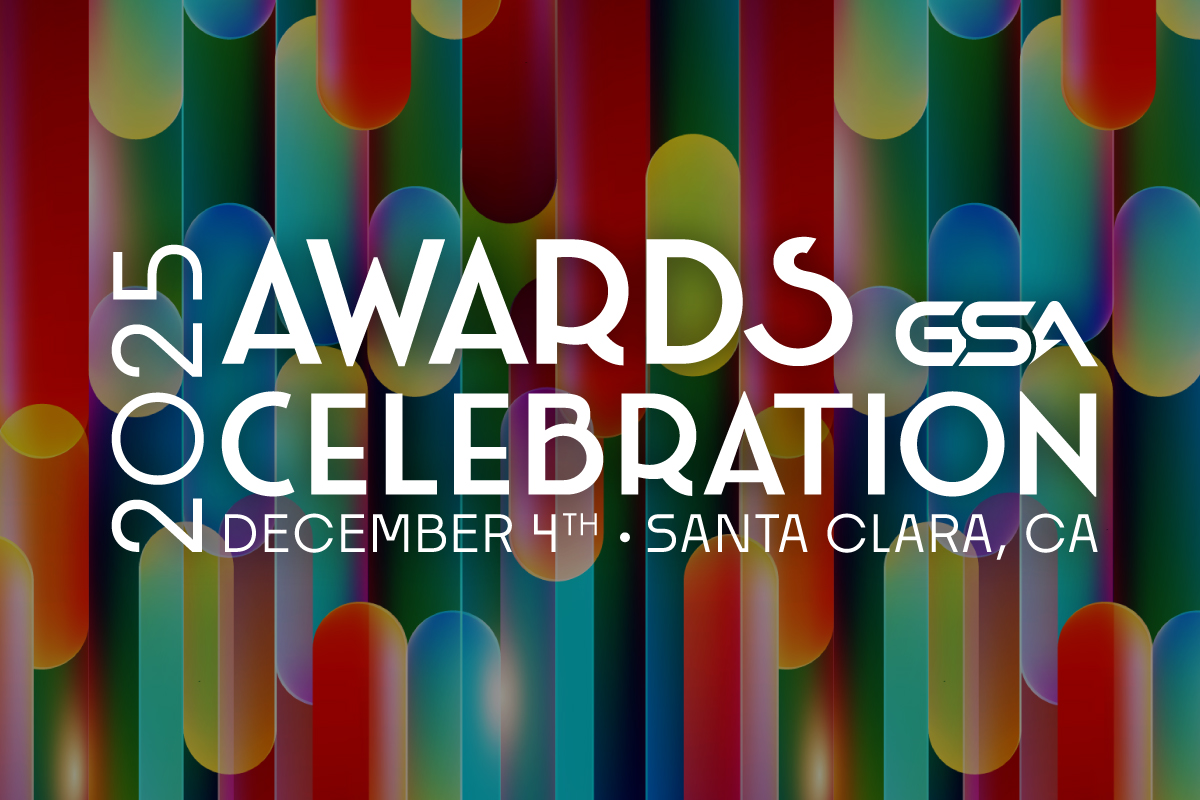 Colored background with the 2025 GSA Awards Celebration logo