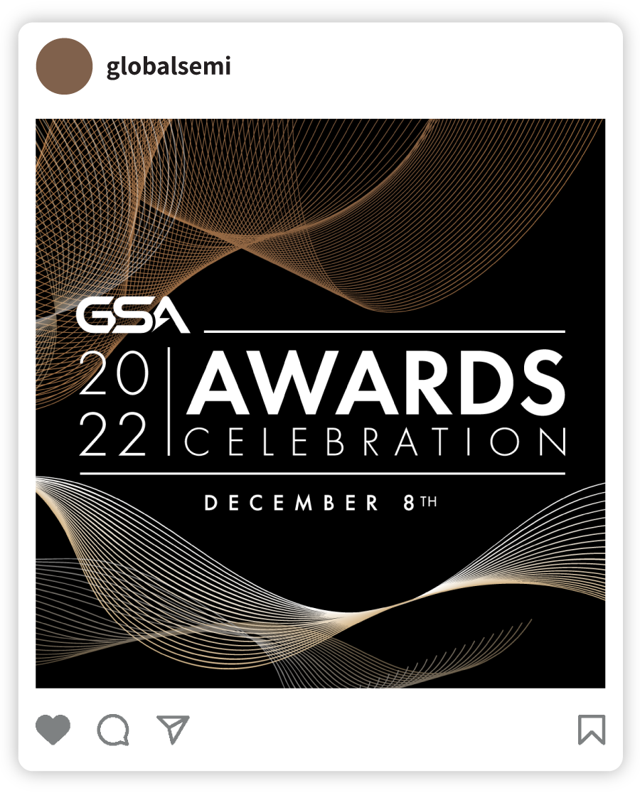 Example of an Awards Dinner social post that shows the Awards Dinner logo with an abstract line illustration background in dark colors