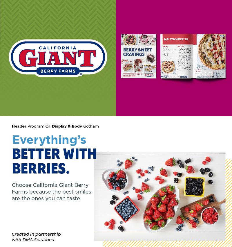 a selection of branding examples for California Giant Berry Farms