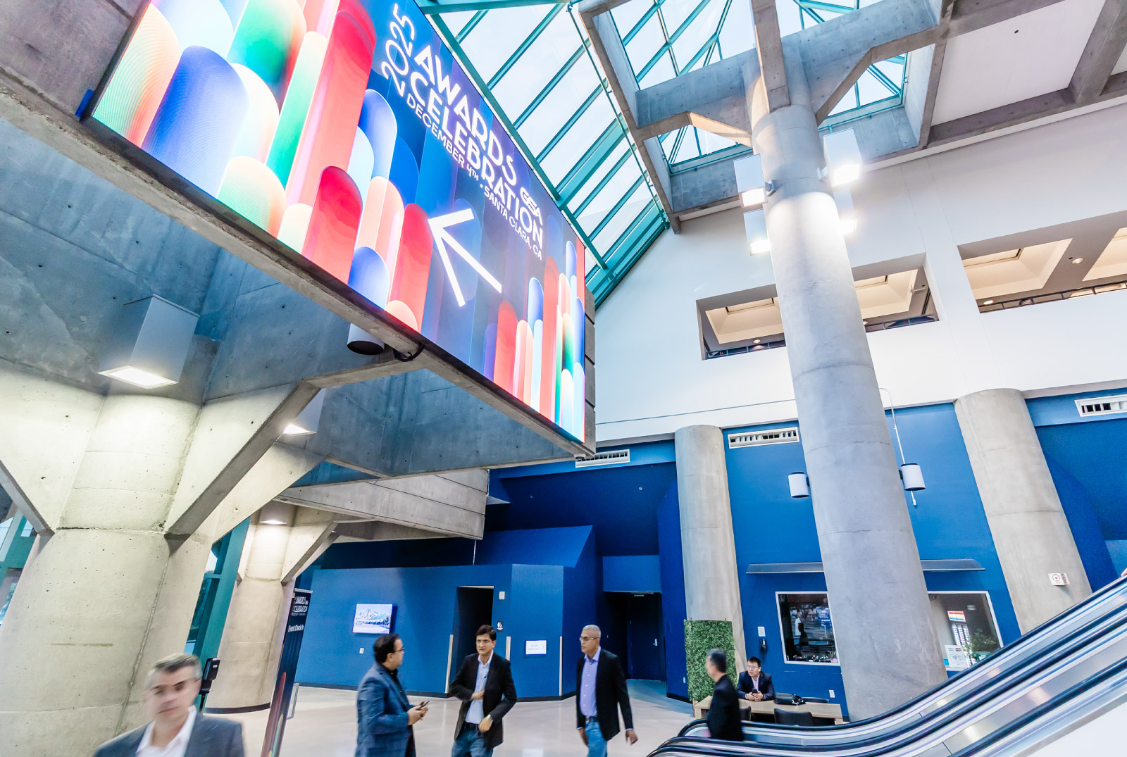 Venue signage featuring the 2025 GSA Awards Celebration branding