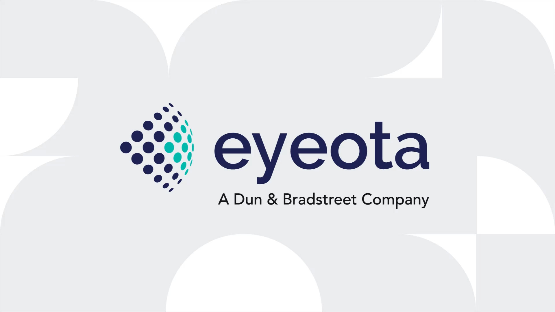 Eyeota logo on top of grey patterned background and tagline reading "A Dun & Bradstreet Company"